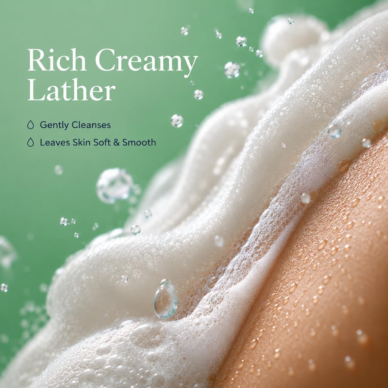 Ginger Lily Farms creamy lather close-up showing smooth texture for soft skin