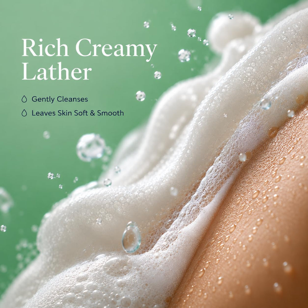 Ginger Lily Farms creamy lather close-up showing smooth texture for soft skin
