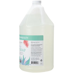 Ginger Lily Farms eucalyptus refill pouring into a foaming dispenser for easy refills