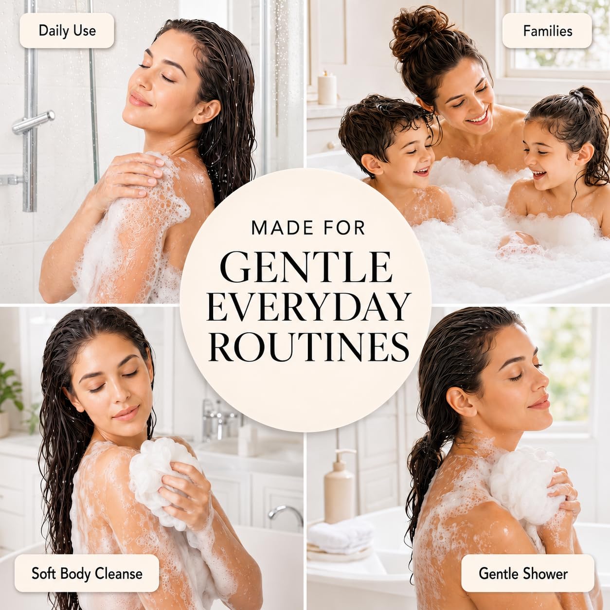 Ginger Lily Farms in spa bathroom setting for calming shower experience
