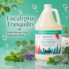 Ginger Lily Farms shampoo texture pouring to show lightweight moisturizing benefit