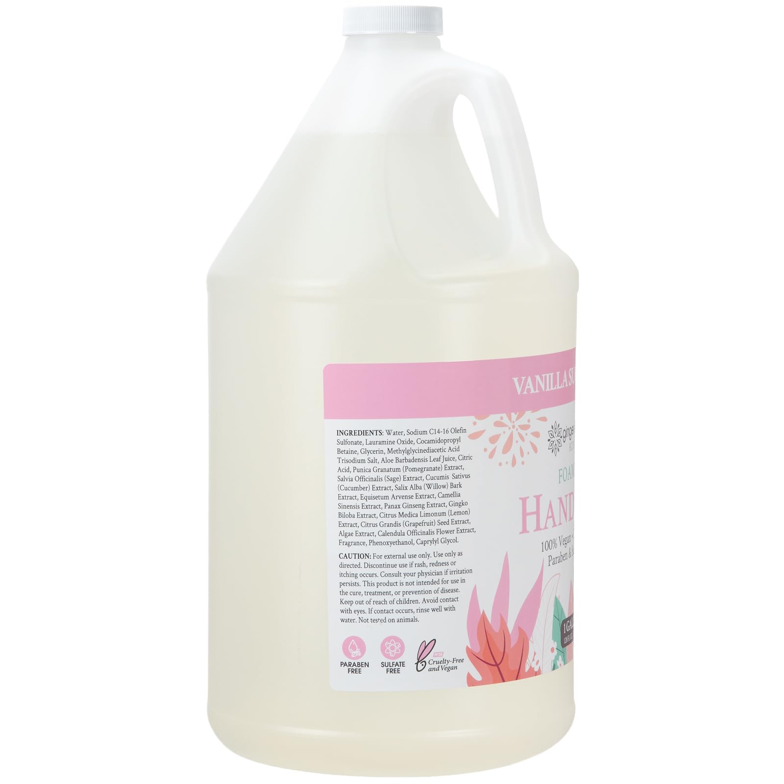 Ginger Lily Farms foamy texture from pump demonstrating gentle lather benefit