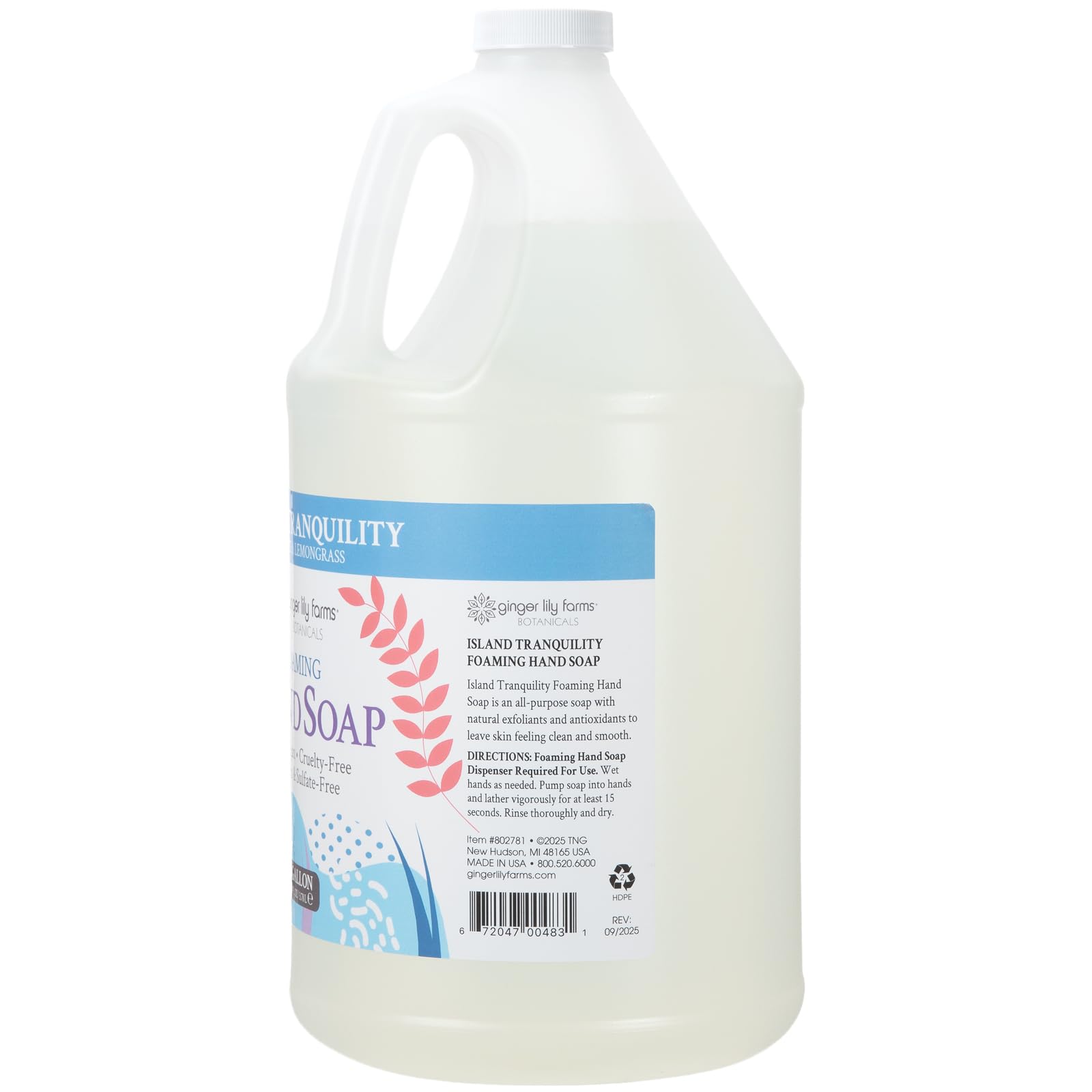Ginger Lily Farms rich foamy lather close-up demonstrating gentle moisturizing benefit