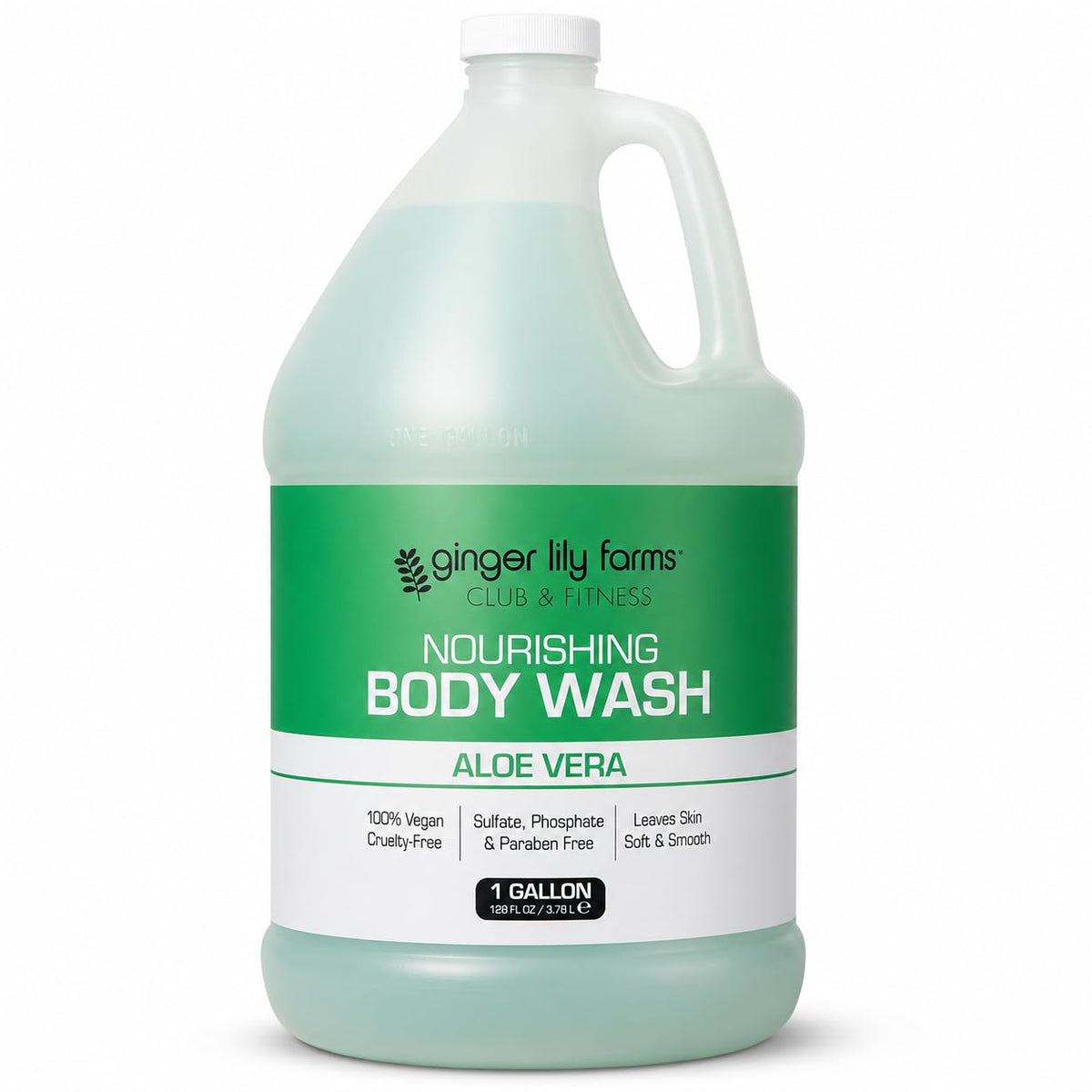 Ginger Lily Farms front packaging showing aloe body wash, clearly labeled and ready