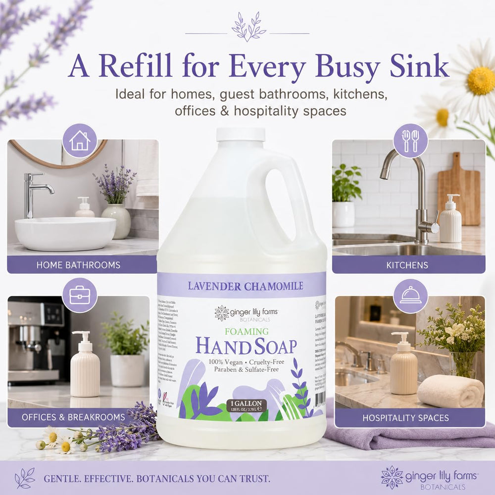 Hands rinsed after use with Ginger Lily Farms showing soft skin and light scent benefit