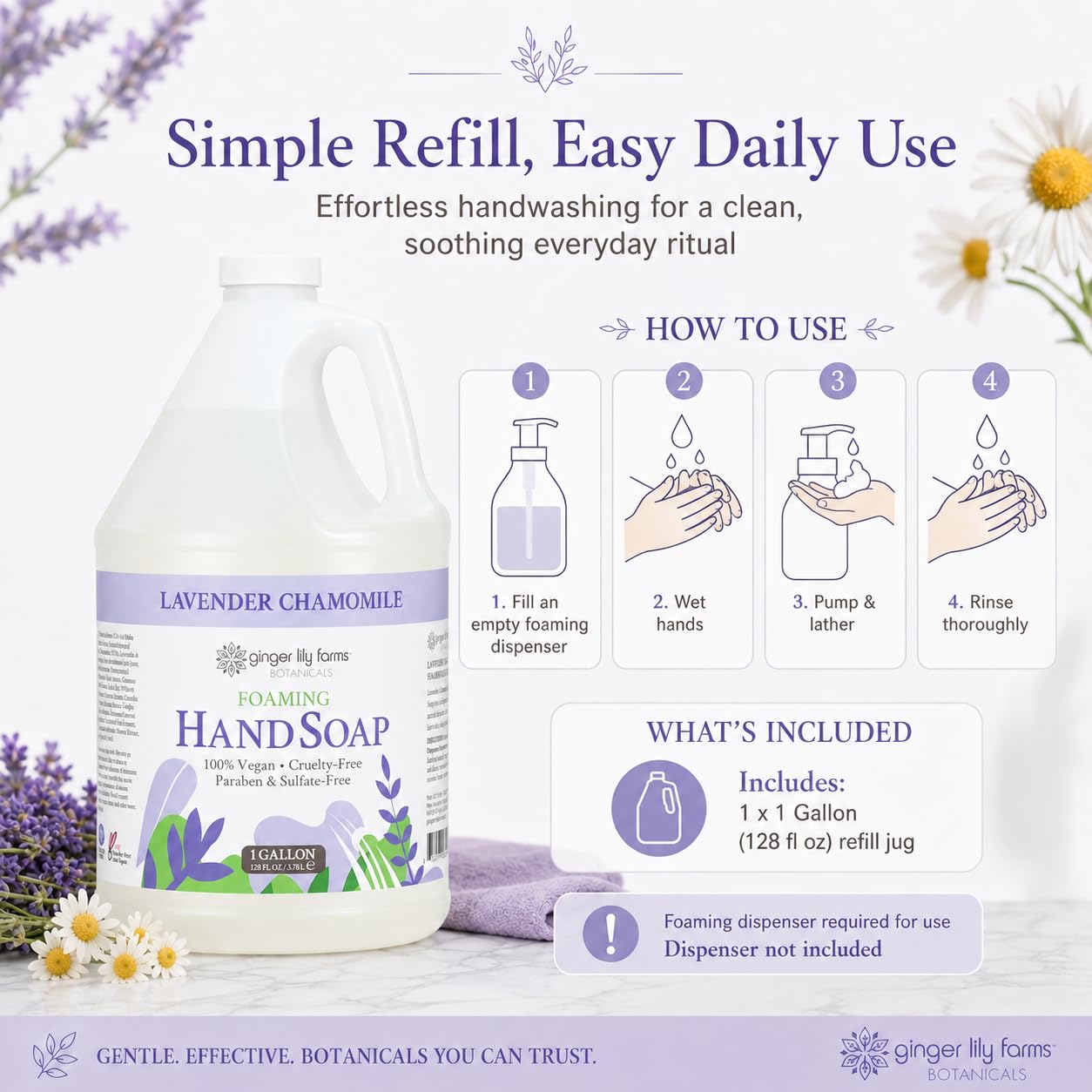 Ginger Lily Farms ingredients label highlighting naturally derived ingredients benefit