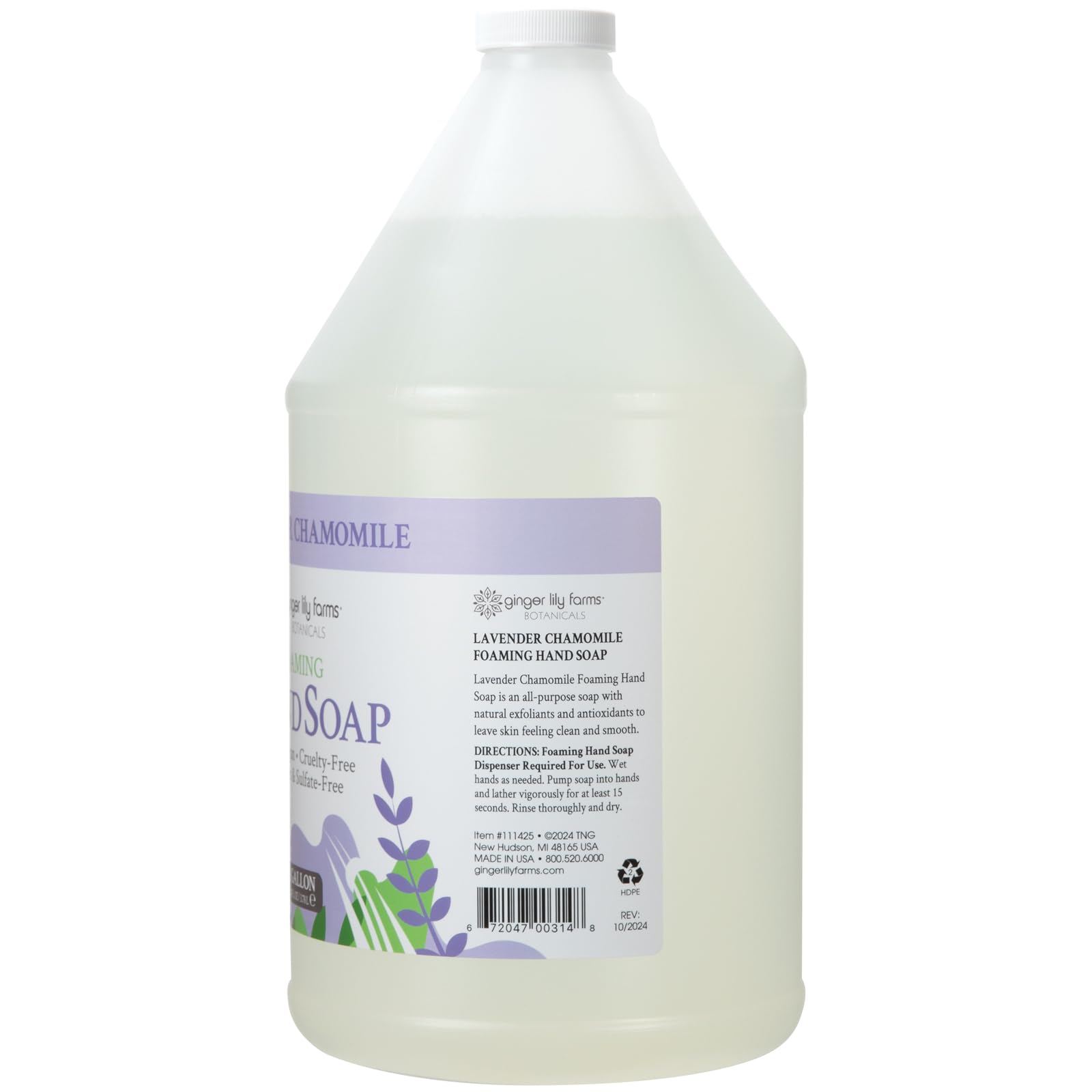Ginger Lily Farms refill being poured into dispenser showing easy, mess-free refill benefit