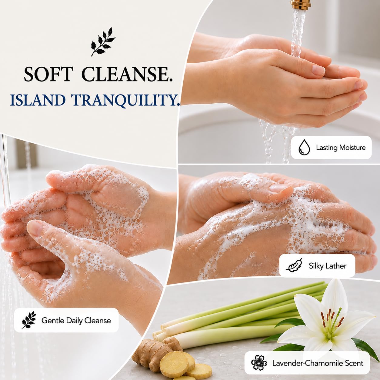 Ginger Lily Farms soap dispenser in spa bathroom conveying professional use