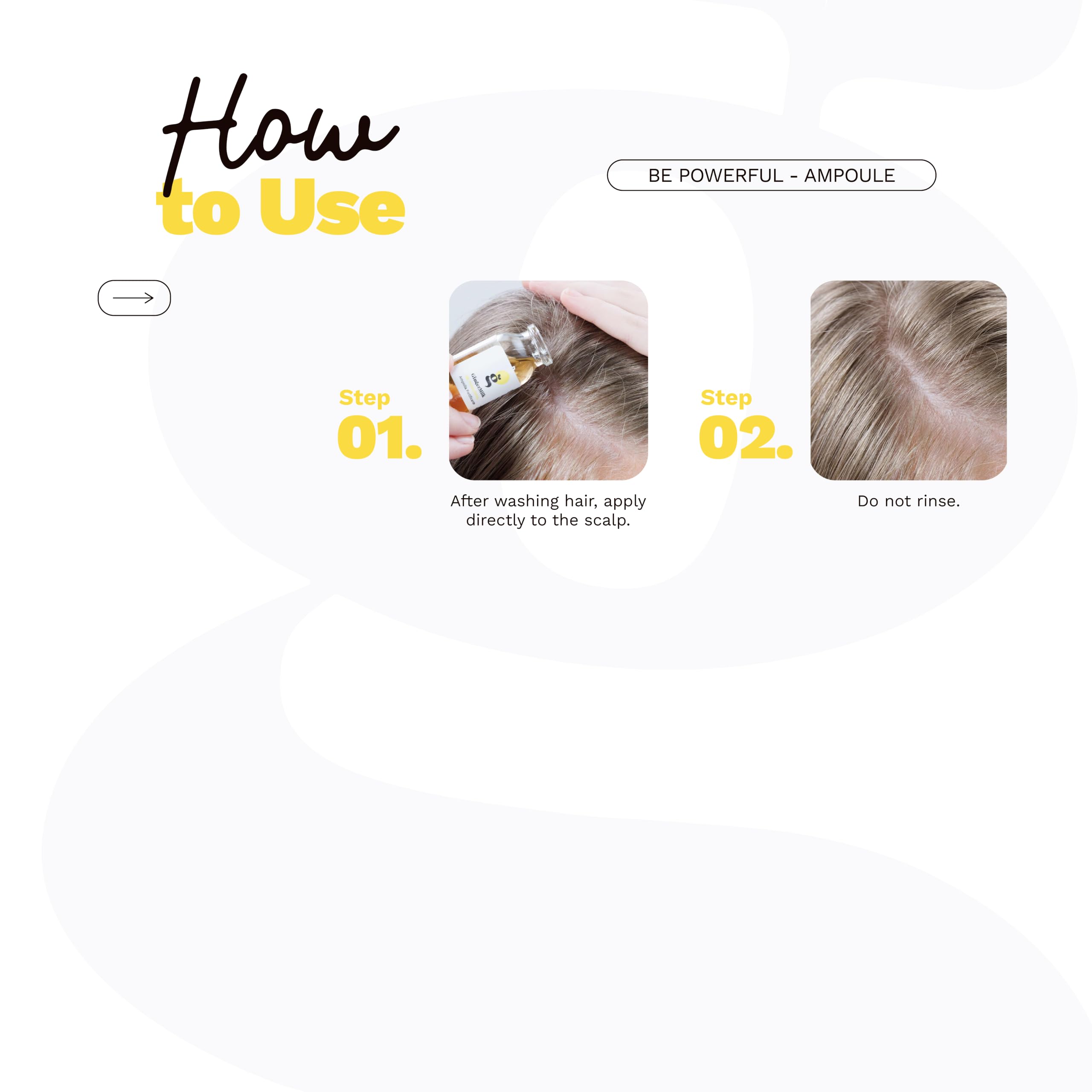Ginger Milk applying ampoule to scalp for targeted revitalization