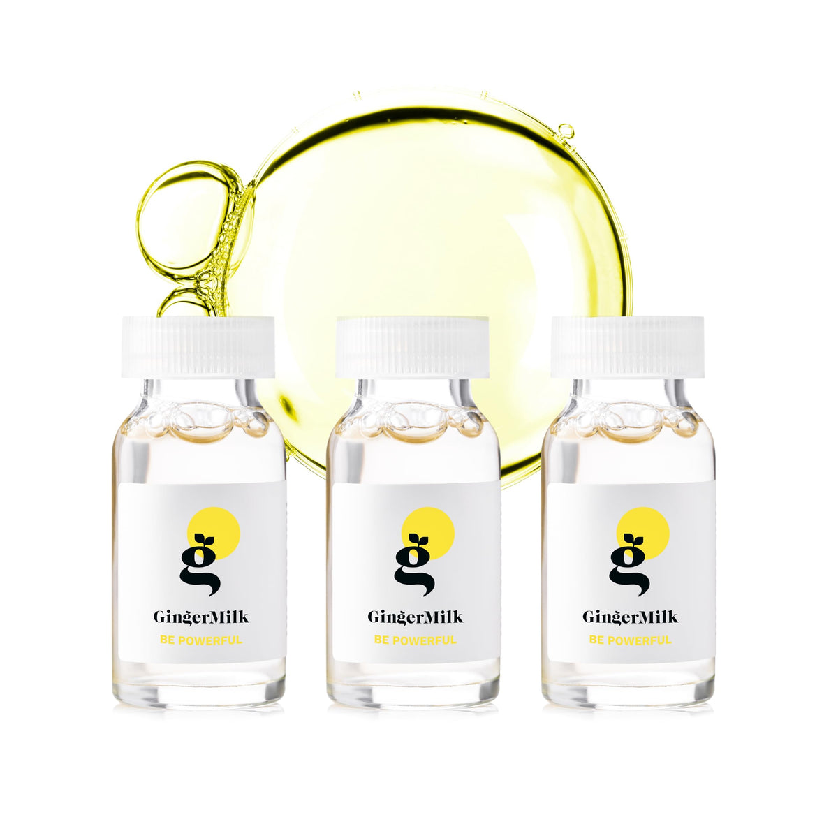 Ginger Milk front packaging showing ampoules and benefits
