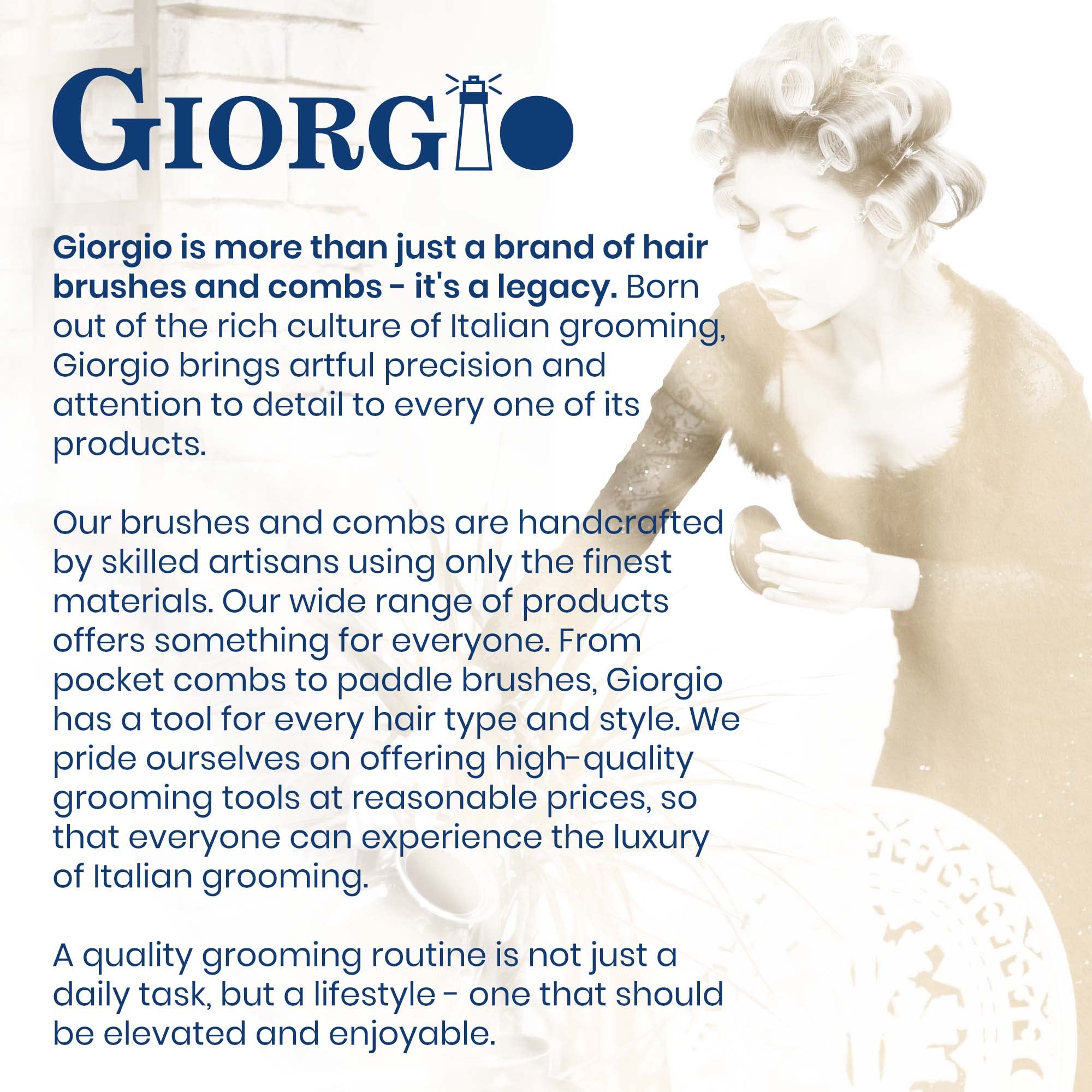 GIORGIO brushing wet hair to detangle gently without pulling
