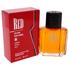 Giorgio Beverly Hills Red bottle on dresser lifestyle shot suggesting daily elegance