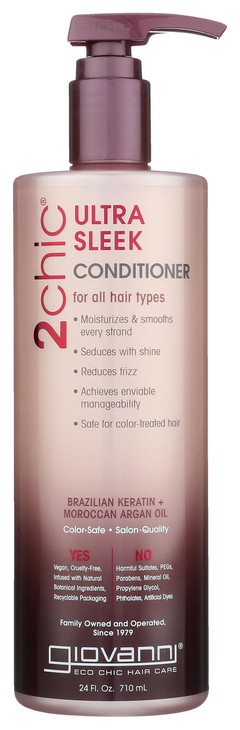 GIOVANNI front 24 oz bottle showing product and coconut scent benefit