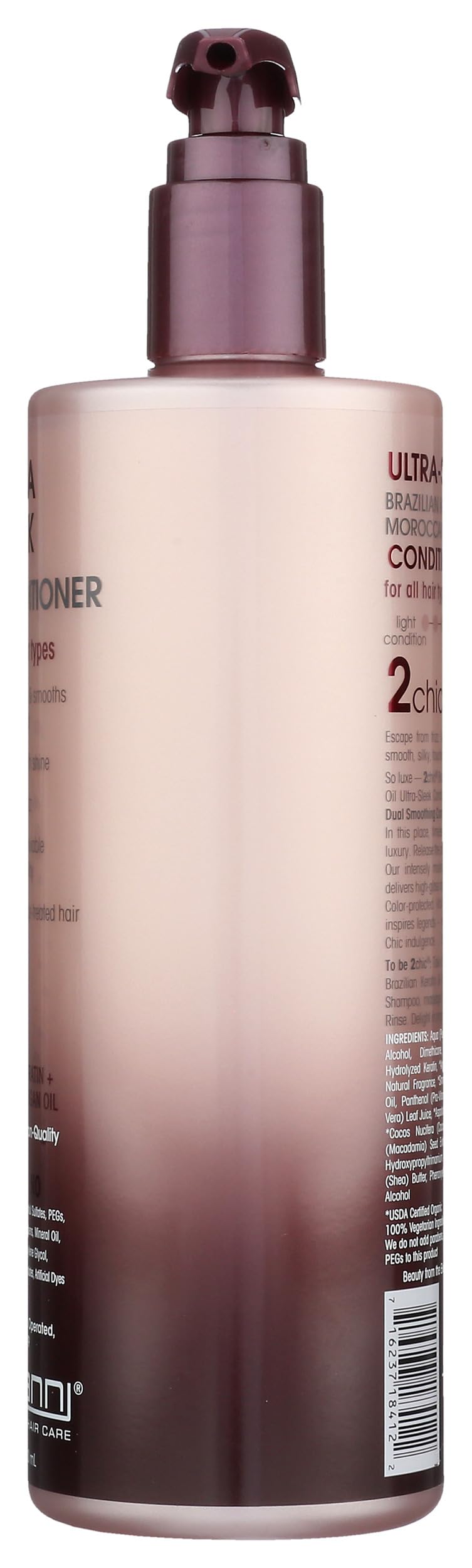 GIOVANNI label close-up highlighting color-safe and vegan-friendly claims