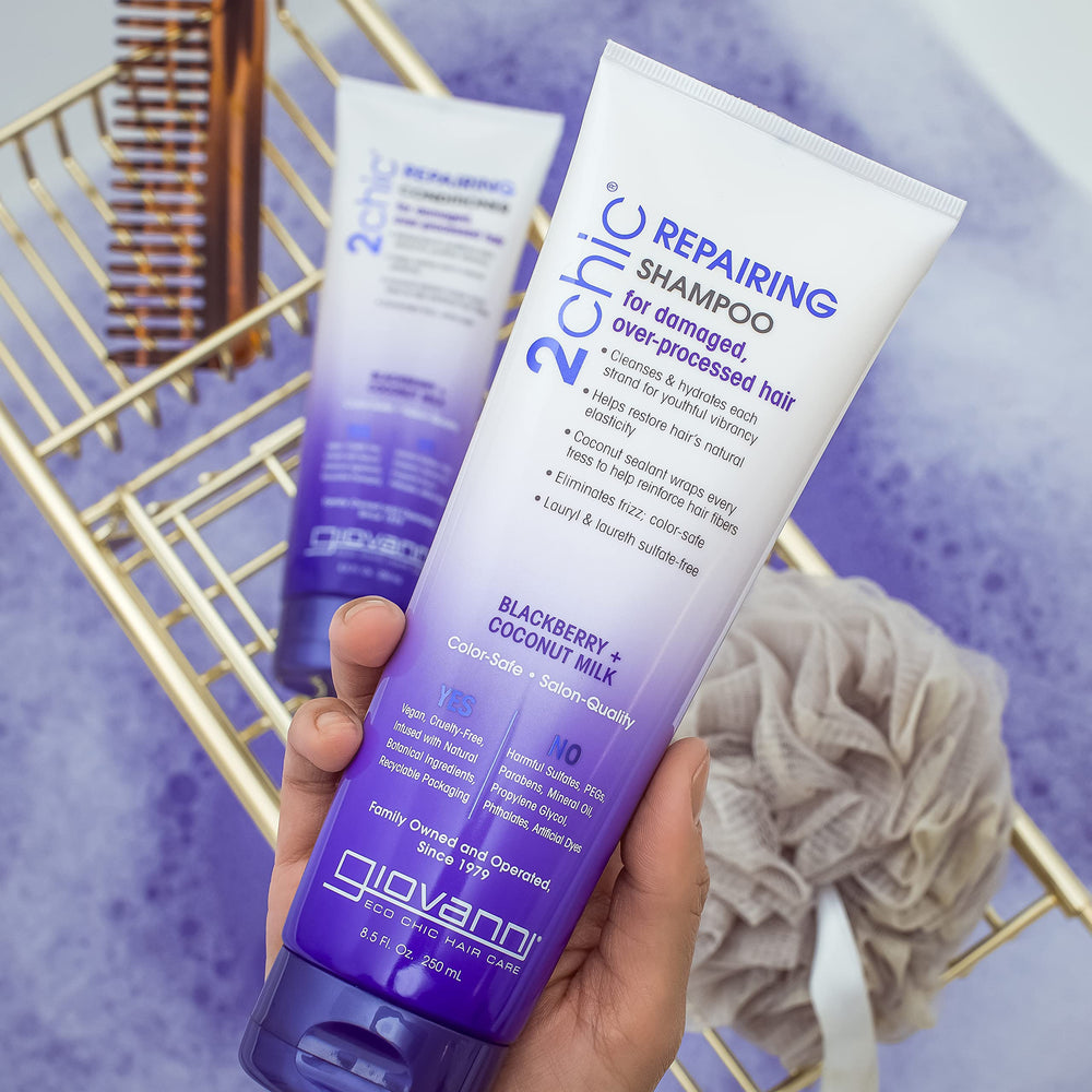 GIOVANNI 2chic shampoo lather closeup for gentle cleansing