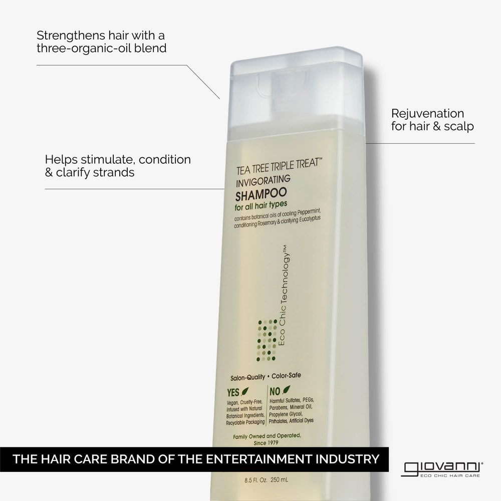 GIOVANNI back label with ingredients and recyclable packaging details benefit