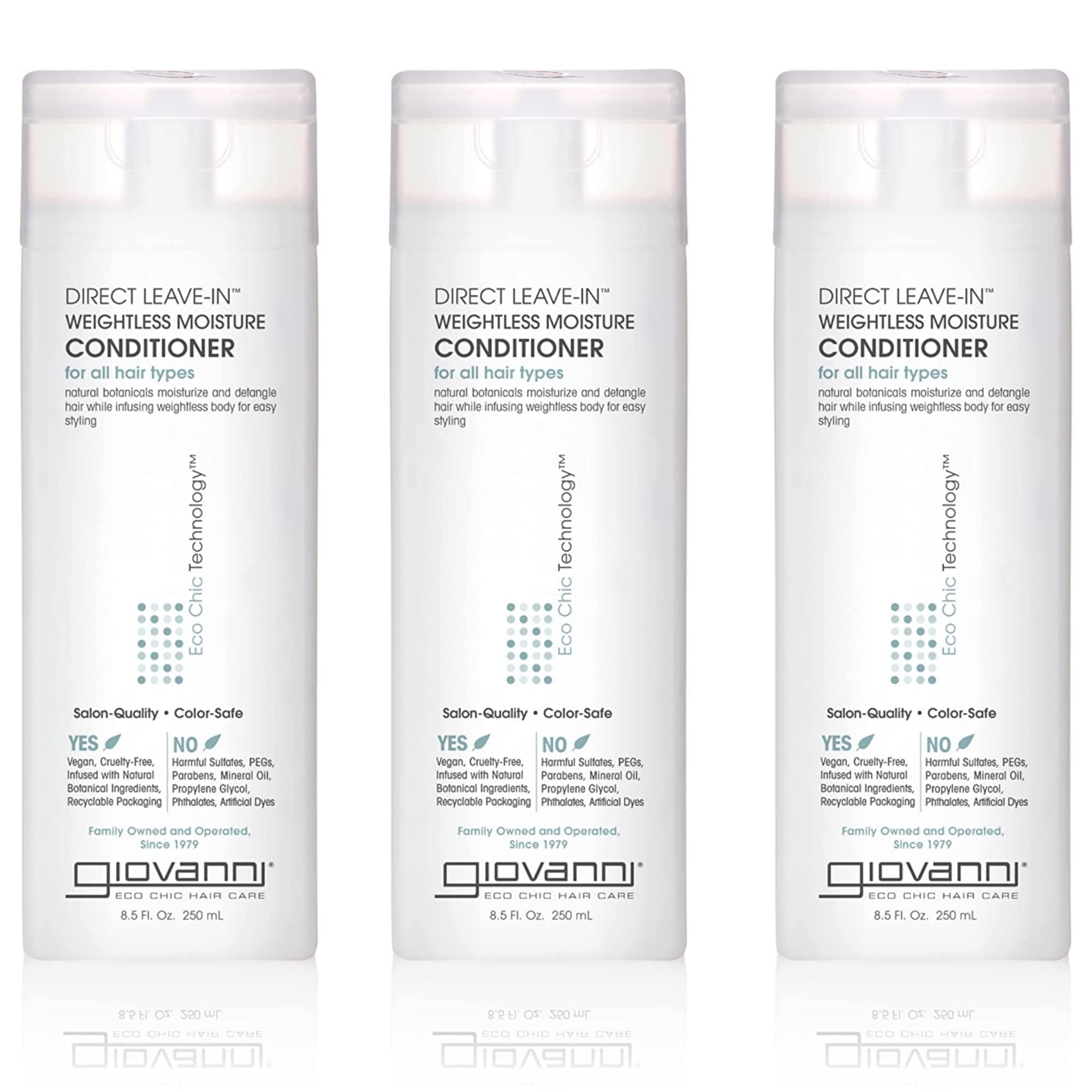 GIOVANNI front packaging showing bottle and product name with clear benefits