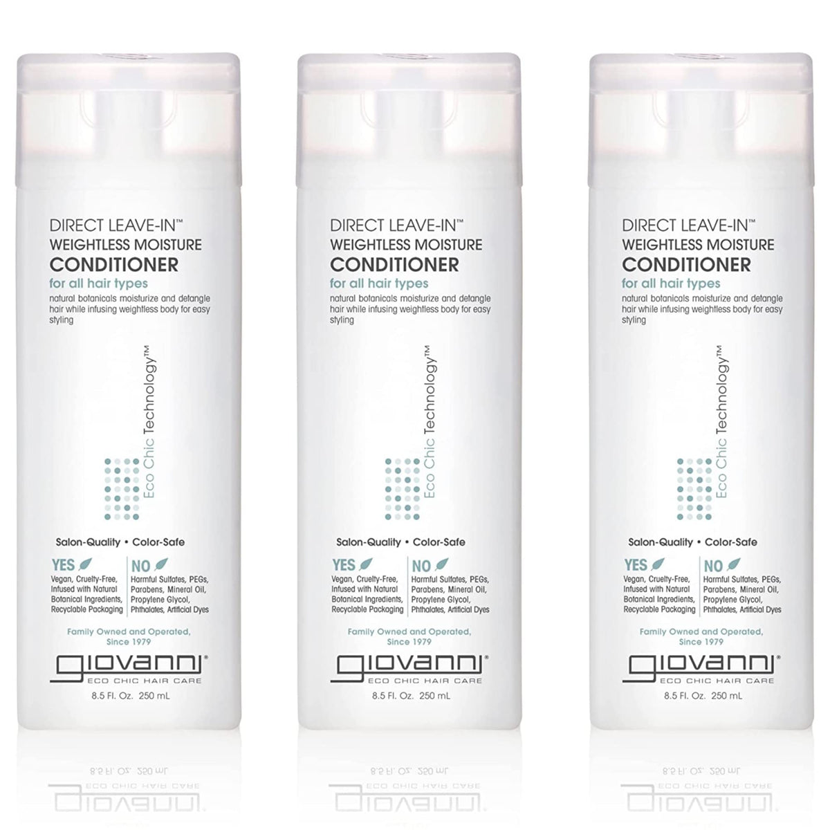 GIOVANNI front packaging showing bottle and product name with clear benefits