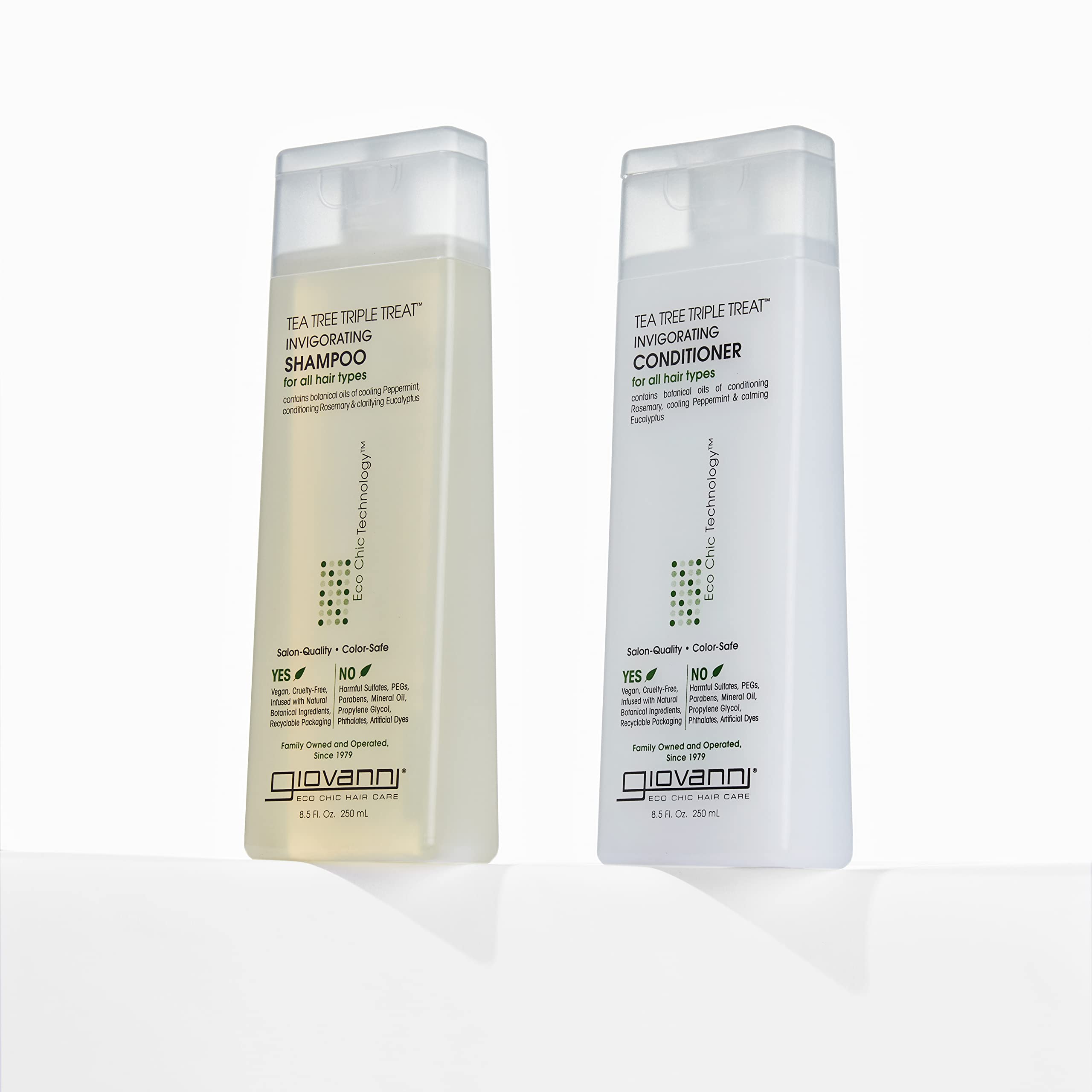 GIOVANNI pump dispensing shampoo for easy large-bottle handling benefit