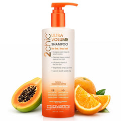 GIOVANNI bottle front view showing label and 24 oz size, boosts volume