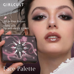 GIRLCULT palette open flatlay highlighting coordinated shades for full-face looks