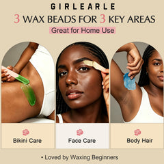 GIRLEARL assorted wax beads (chamomile, aloe vera, cream) for targeted use