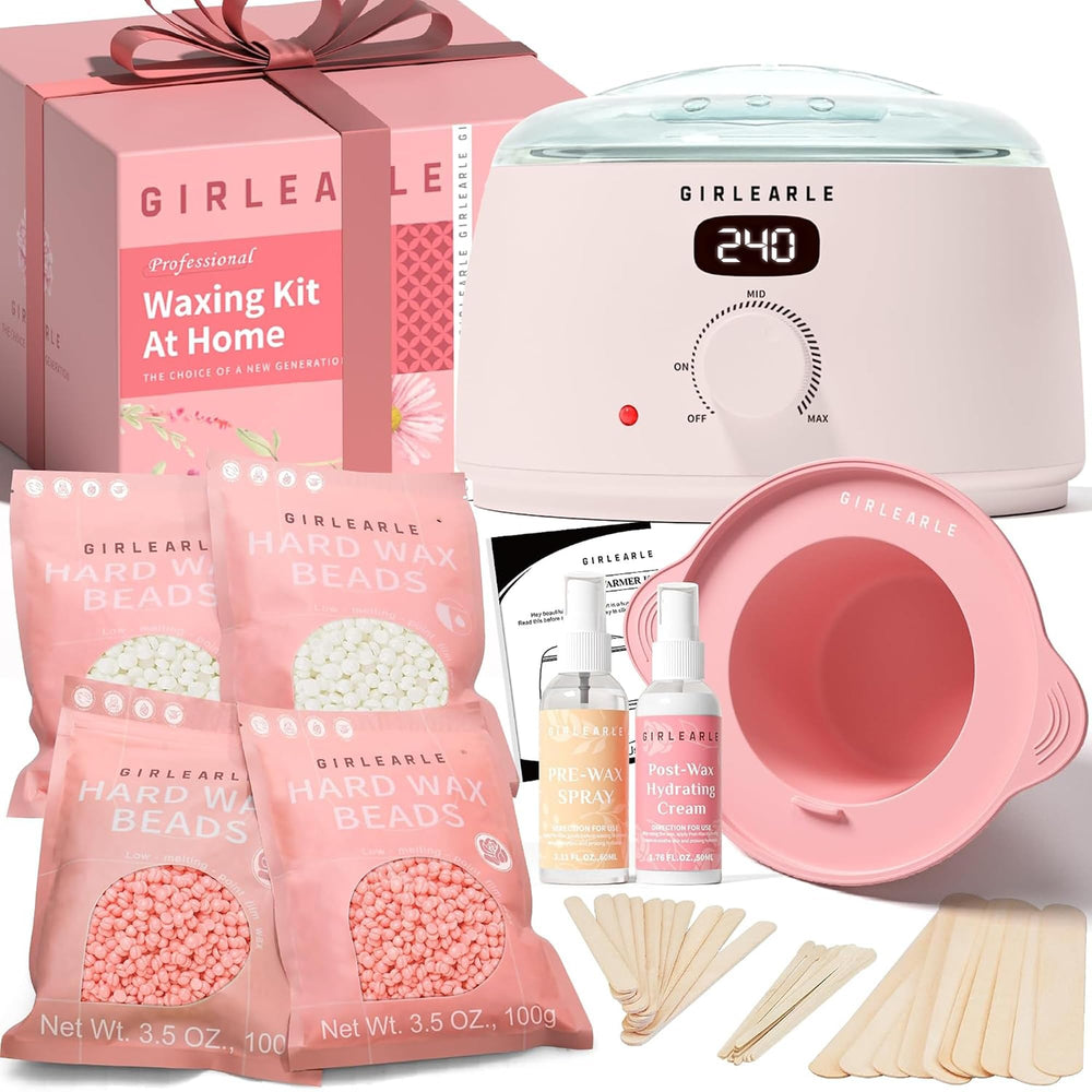 GIRLEARLE front packaging showing complete at-home waxing kit benefits