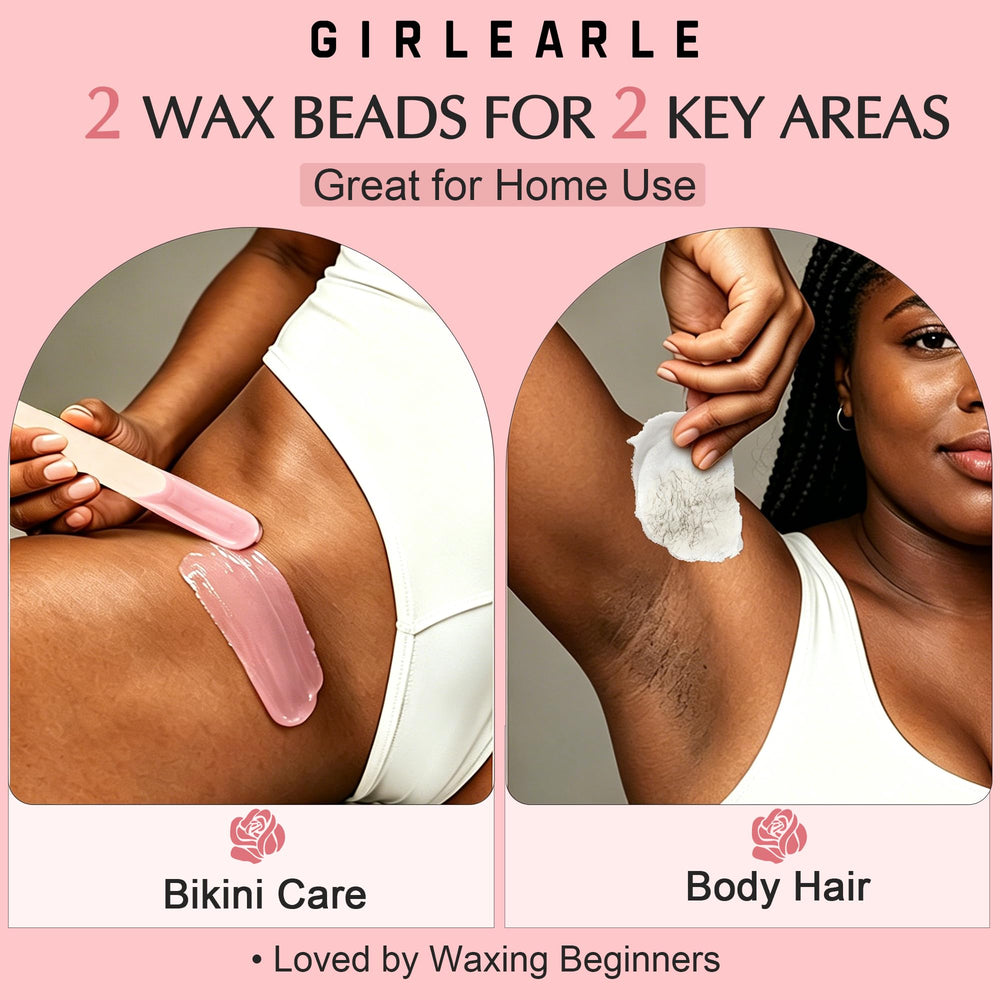 GIRLEARLE rose wax beads for bikini and coarse hair areas benefit