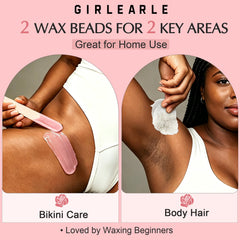 GIRLEARLE rose wax beads for bikini and coarse hair areas benefit