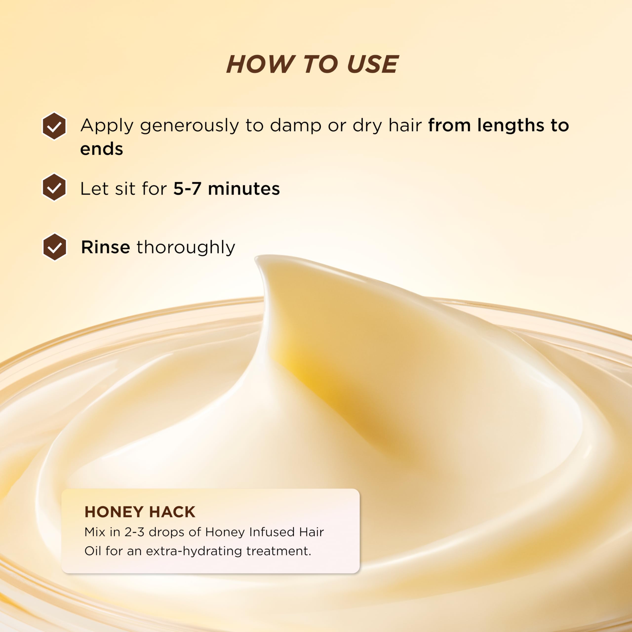 Gisou mask on wet hair pre-wash showing deep moisture boost