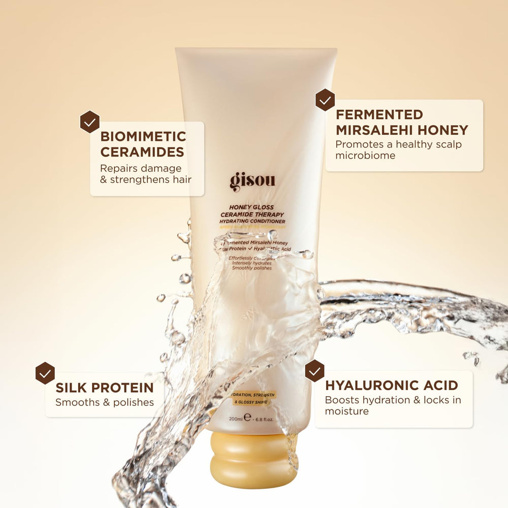 Gisou mask and conditioner flatlay illustrating routine synergy for better results