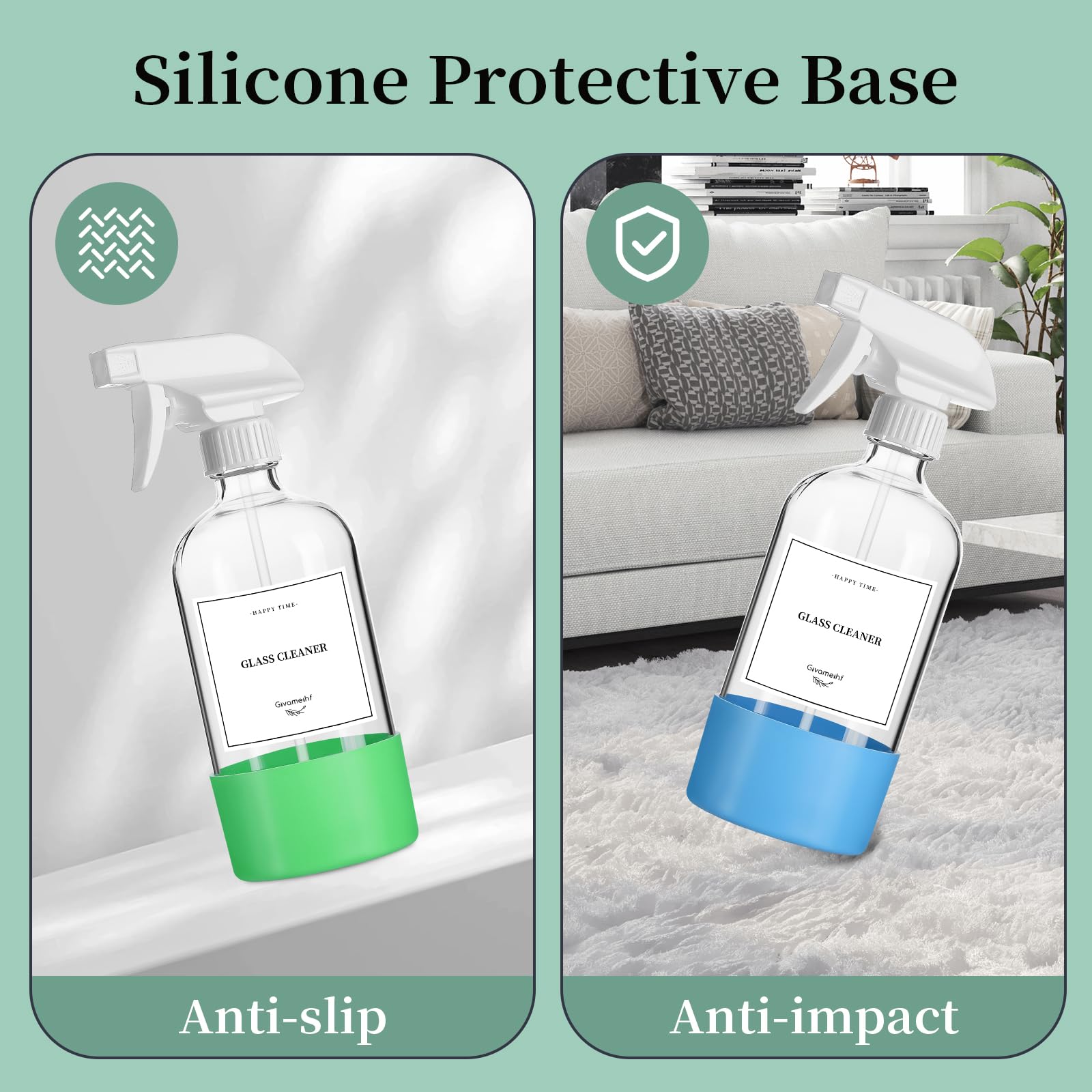 GIVAMEIHF bottle spraying cleaning solution on window for streak-free benefit