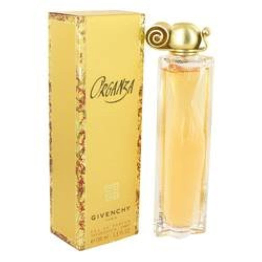 Givenchy ORGANZA bottle close-up highlighting glass and cap for luxury appeal