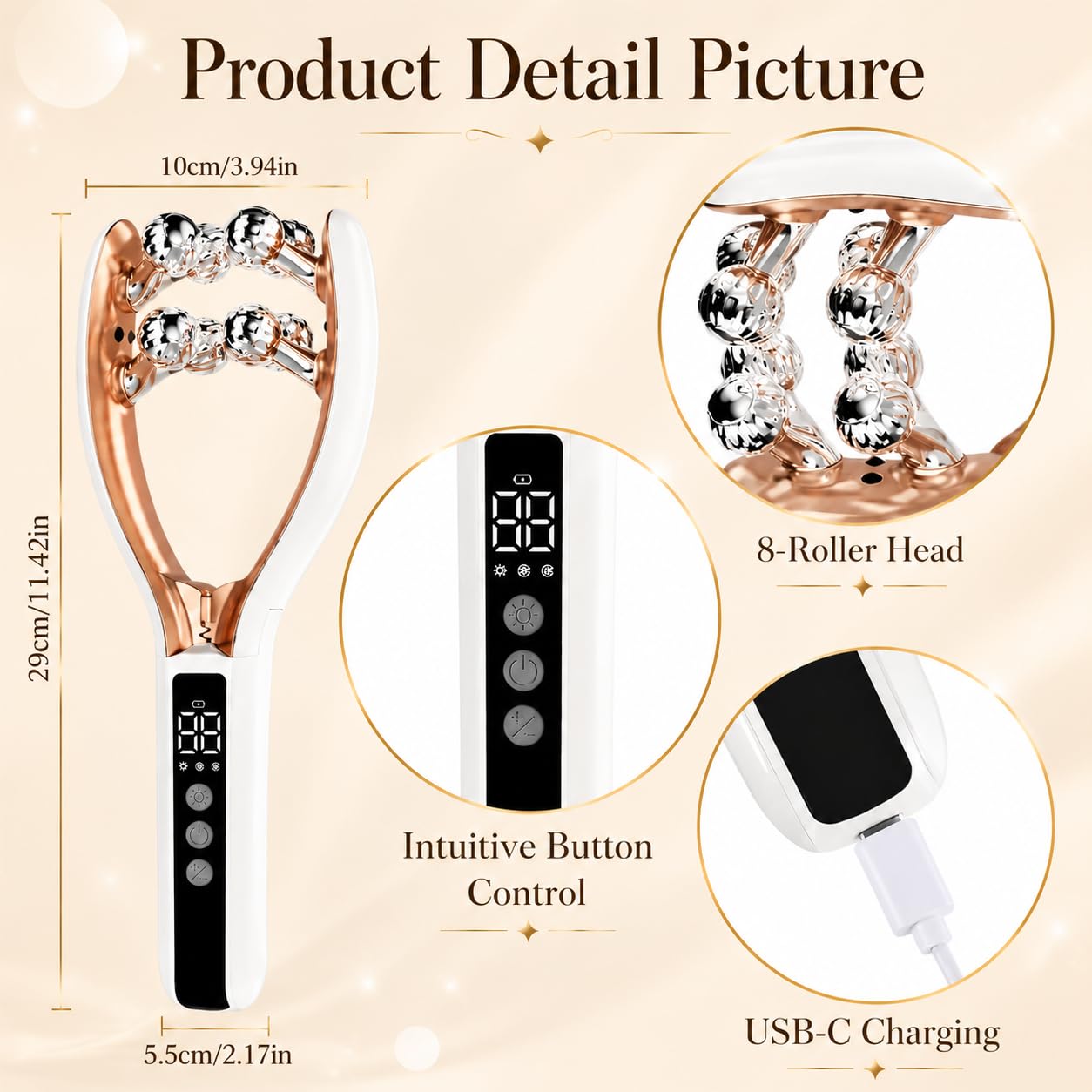 GJMJNNW face massager used along jawline demonstrating sculpting action for defined contours
