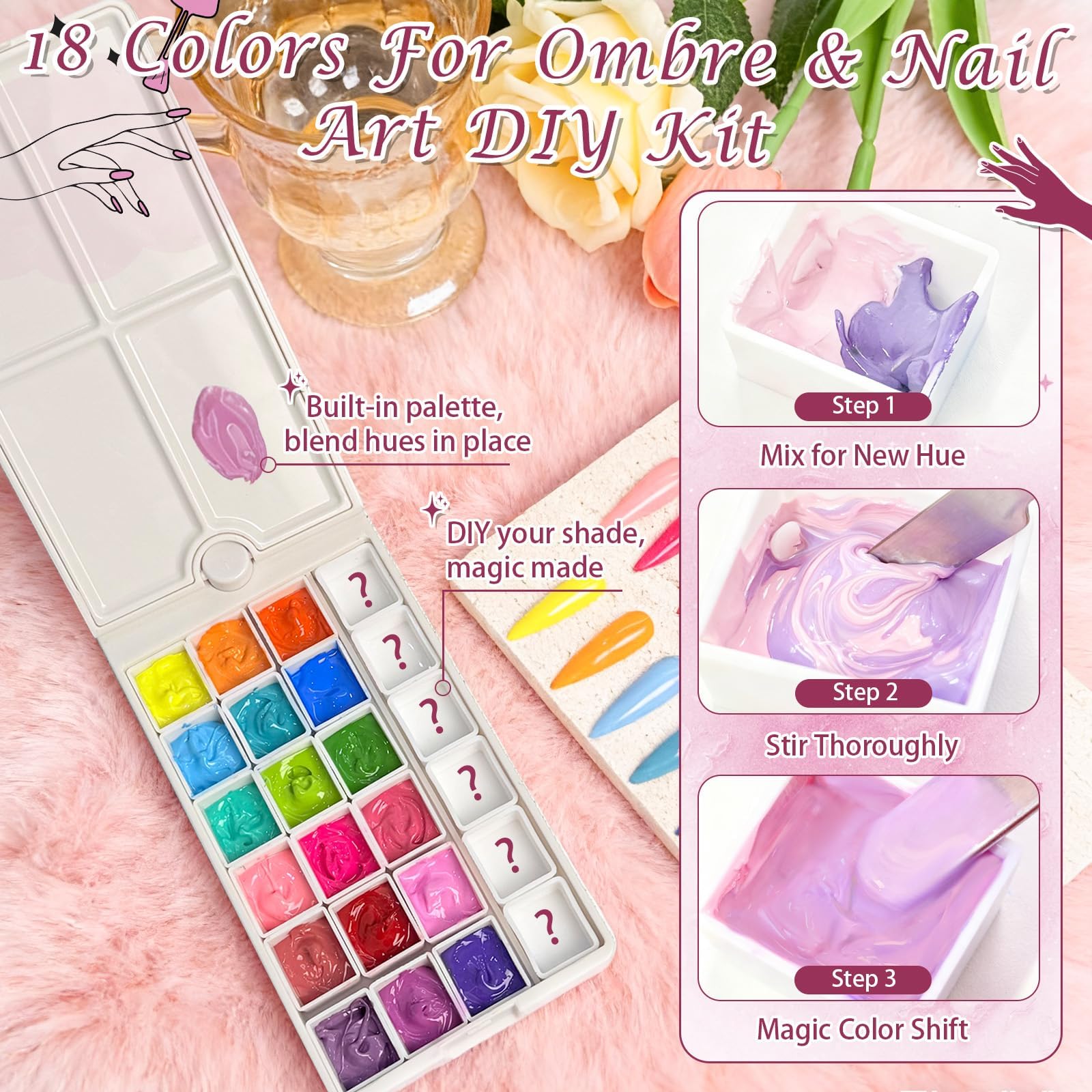 GJYUQHUA palette held in hand to show portable travel-friendly size