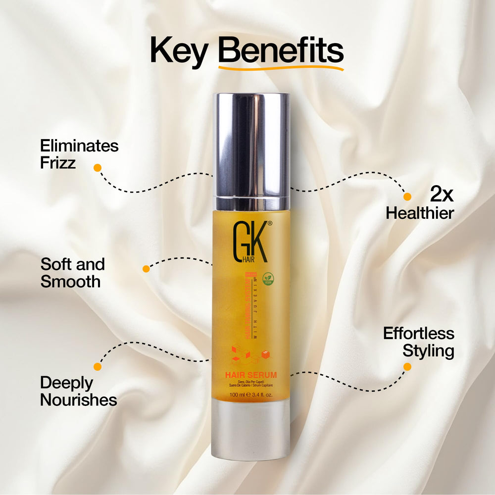 GK HAIR pump close-up demonstrating easy, measured application
