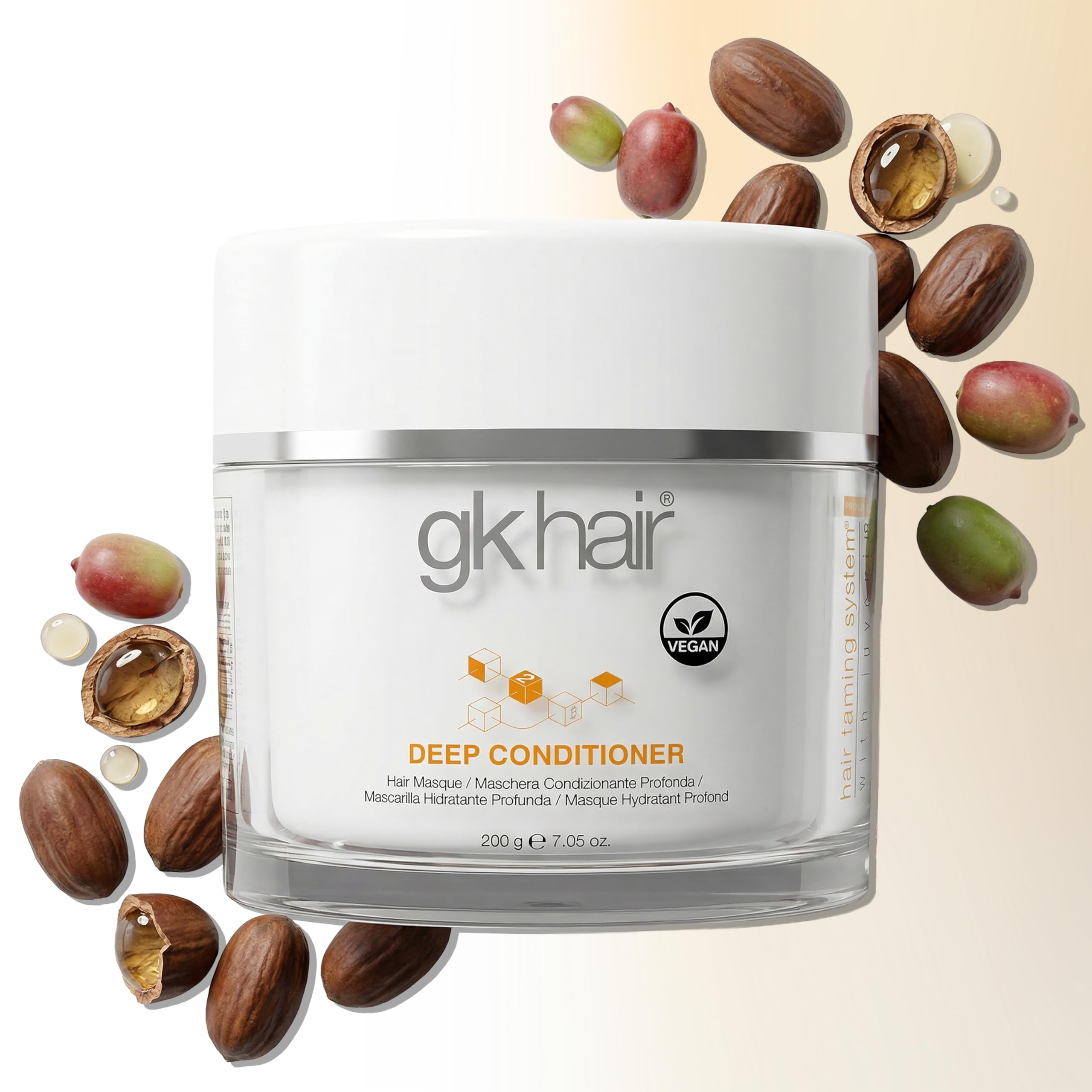 GK HAIR cream on hands demonstrating easy application
