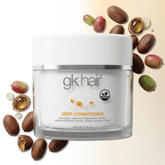 GK HAIR cream on hands demonstrating easy application