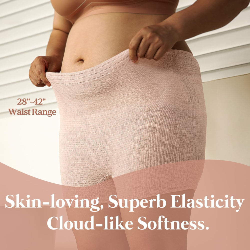 Glamommy disposable underwear and pads displayed for leak protection and comfort
