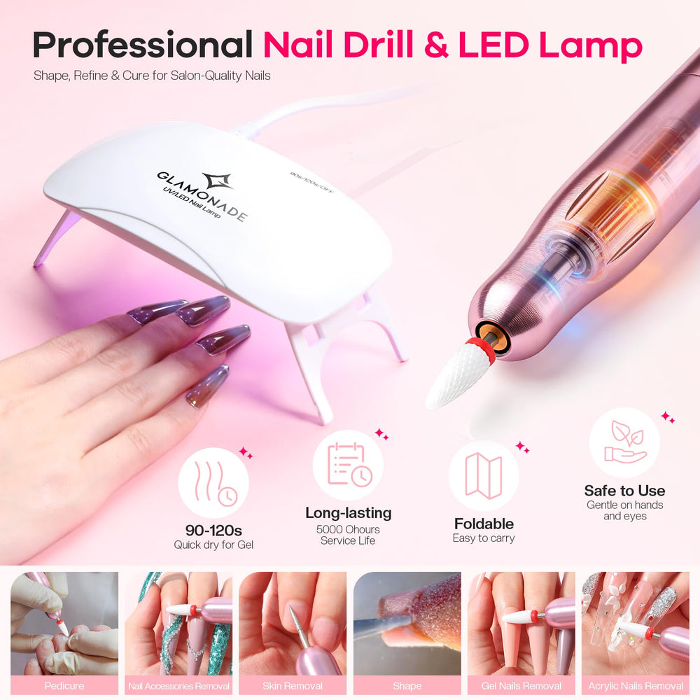 Glamonade gel polishes and top coat arranged for fast finishing