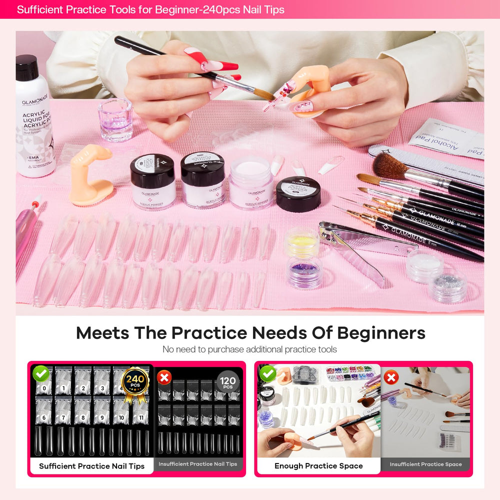 Glamonade instruction manual beside tools for guided step-by-step learning