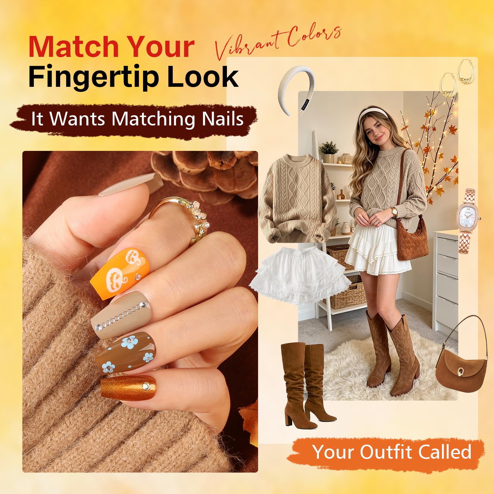 Glamonade polishes styled on a fall table at a party to inspire outfit pairing