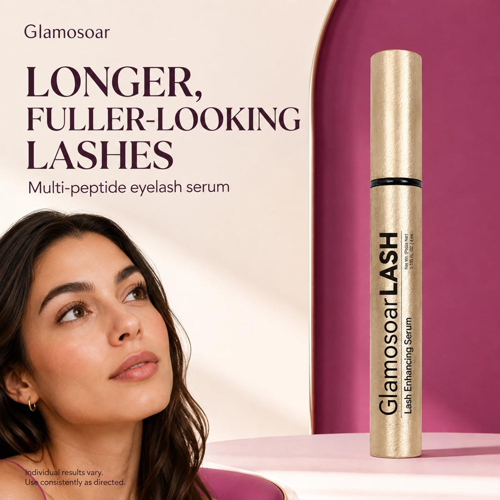 glamosoar brush applicator close-up, precise tip for targeted lash application