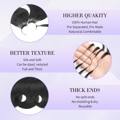 GlamTress 50g strand count on a scale illustrating lightweight use