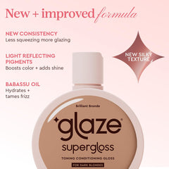 glaze gloss being applied to hair strand for even color deposit and smoothness