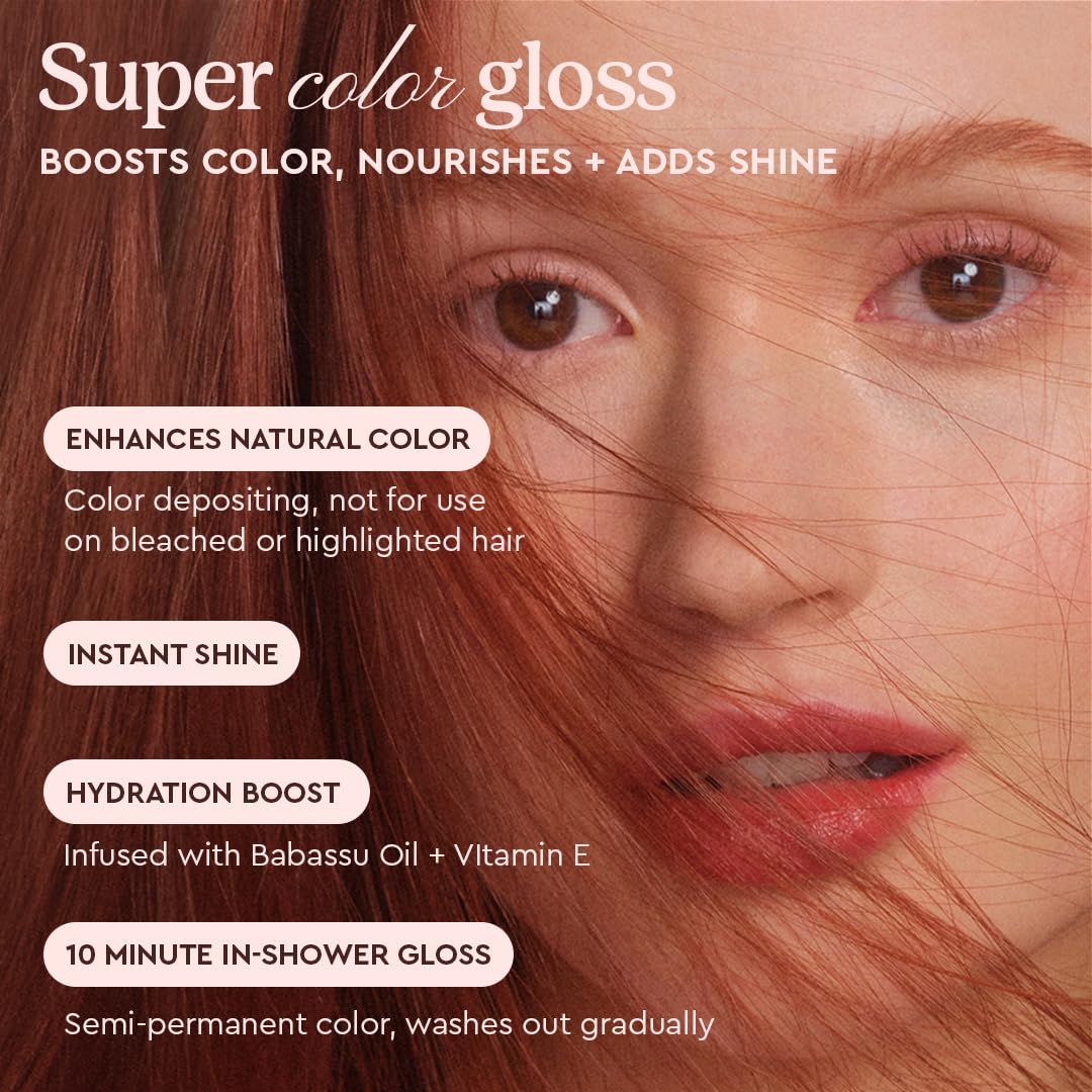 glaze applying gloss to a hair section for even color and smoothness benefit