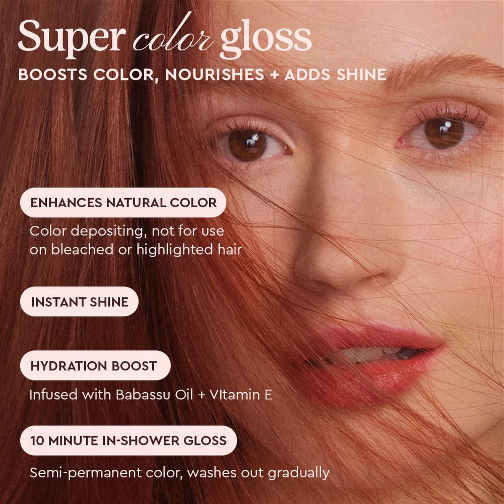 glaze applying gloss to a hair section for even color and smoothness benefit