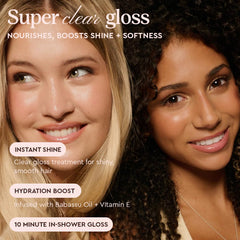 glaze applied to damp hair demonstrating even coverage and shine boost