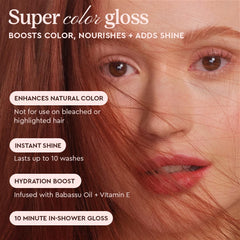 glaze applied on damp hair at sink demonstrating easy at-home use and even color