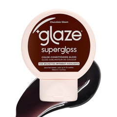 glaze front packaging showing Chocolate Gleam and product benefits
